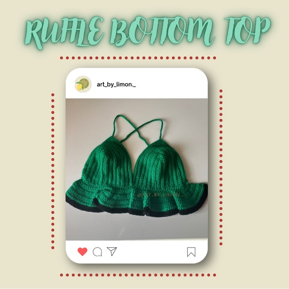 Tops - Ruffle Bottom Crochet Top